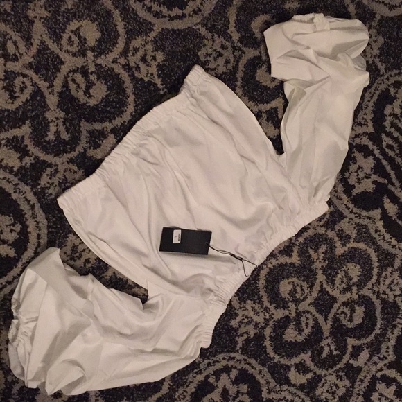 Off Shoulder 3/4 Bubble Sleeve Top - Picture 3 of 5